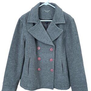 Grey Wool Pea Coat by Boden